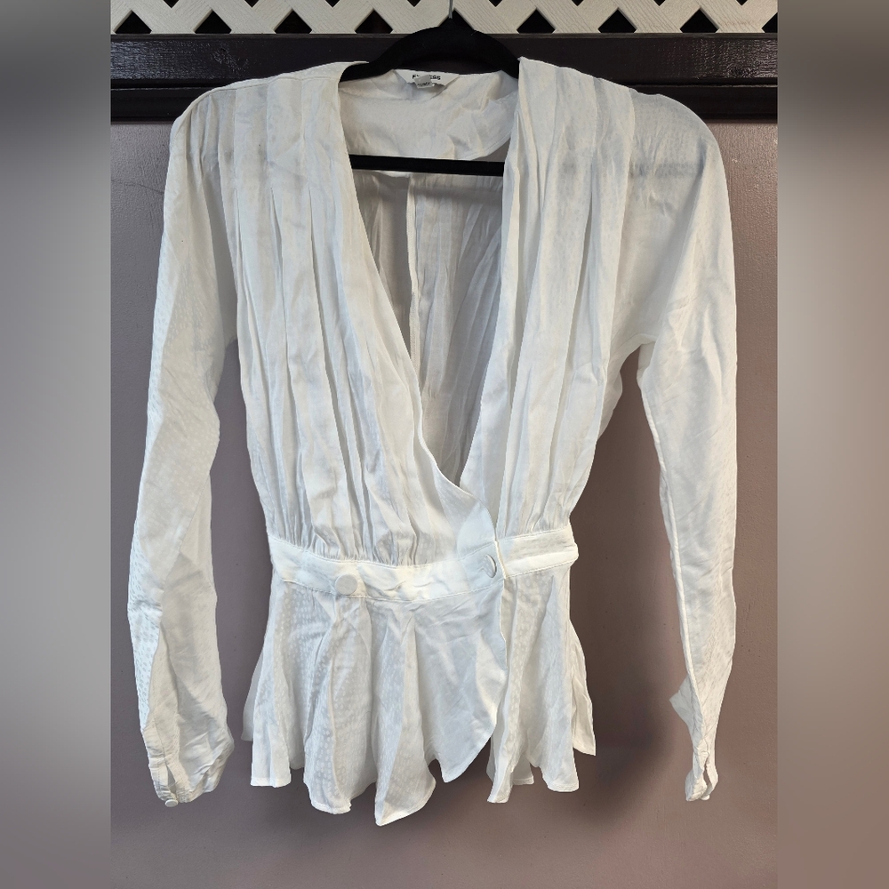 Elegant White Wrap Top